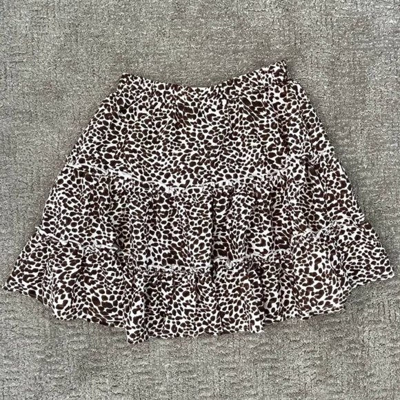 SHEIN Leopard Print Ruffled Mini Skirt - Like New - Picture 1 of 5